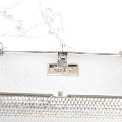 Judith Leiber Swarovski Crystal Minaudiere Clutch Silver 6 of 6