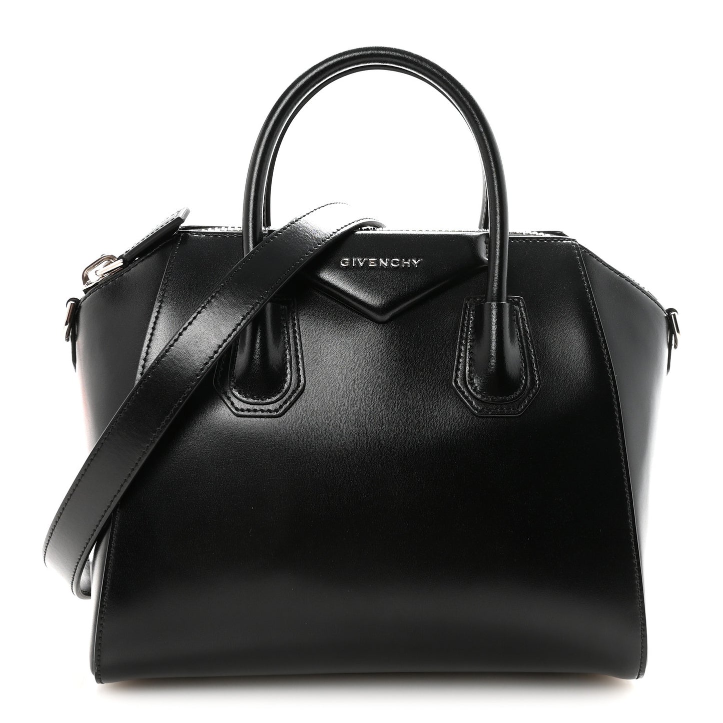 Shiny Lord Calfskin Small Antigona Black