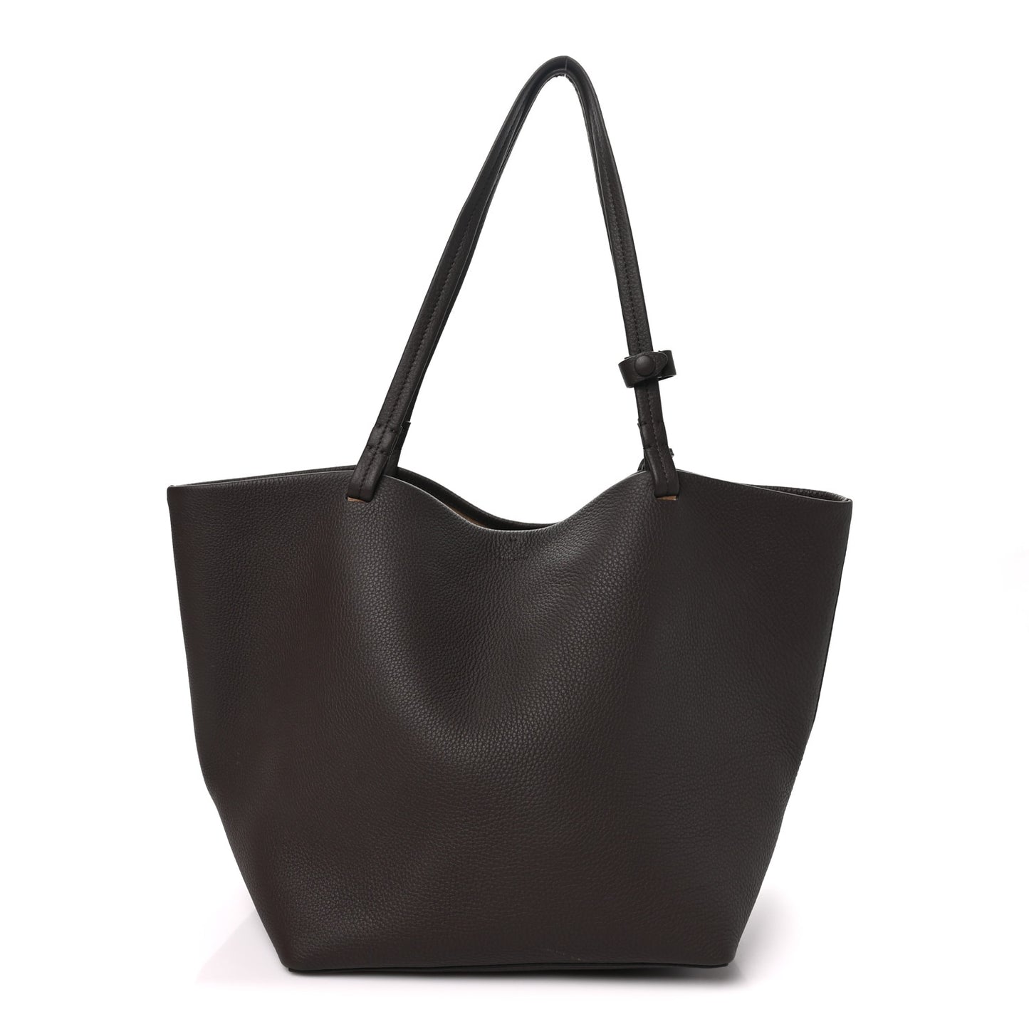 Grained Calfskin Park Tote Three Dark Taupe