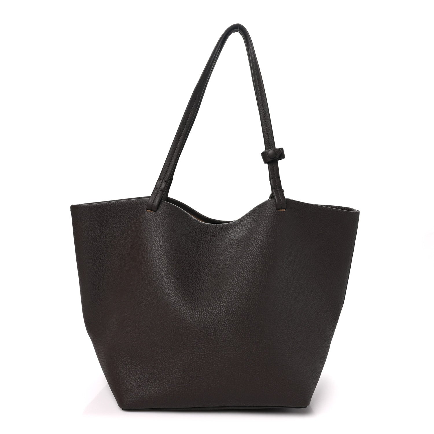 The Row Grained Calfskin Park Tote Three Dark Taupe 1 of 11