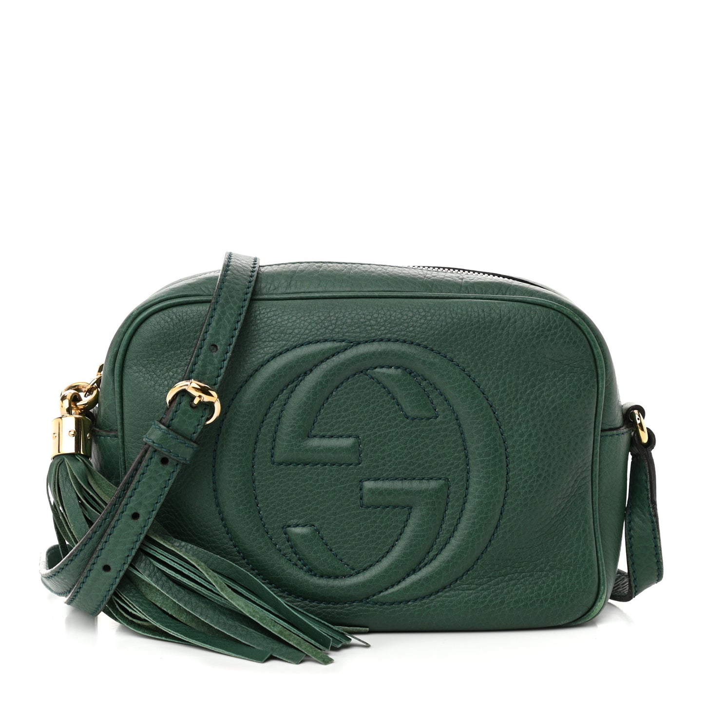 Pebbled Calfskin Small Soho Disco Bag Emerald Green