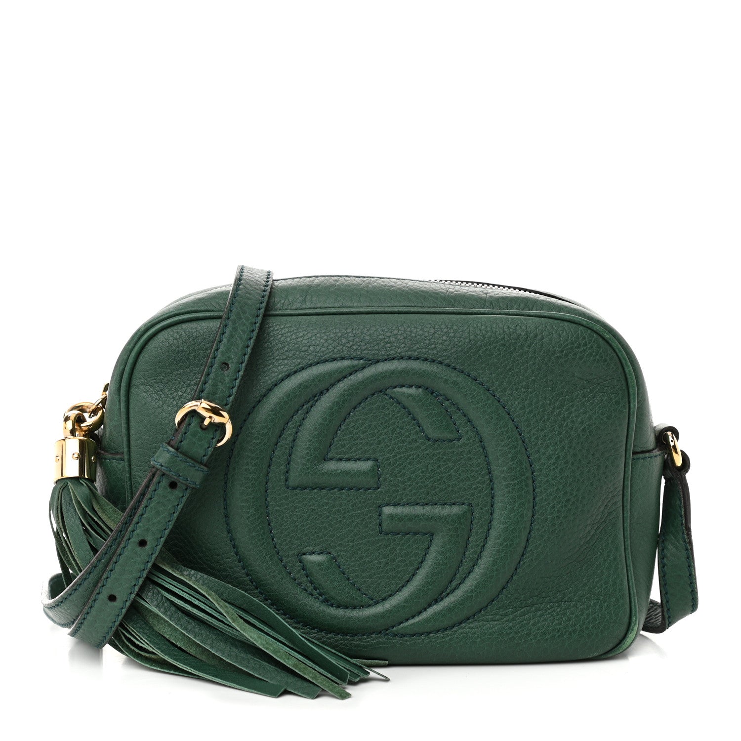 Gucci Pebbled Calfskin Small Soho Disco Bag Emerald Green 1 of 10
