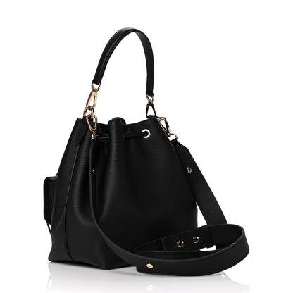 Louis Vuitton Calfskin Lockme Bucket MM Black 2 of 7