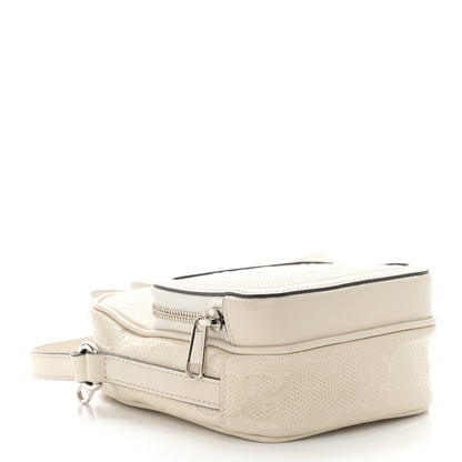 Gucci Calfskin GG Tennis Embossed Mini Double Zip Messenger Bag Mystic White 4 of 11