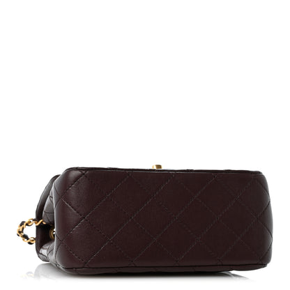 Chanel Lambskin Quilted CC Pearl Crush Mini Flap Dark Brown 4 of 12