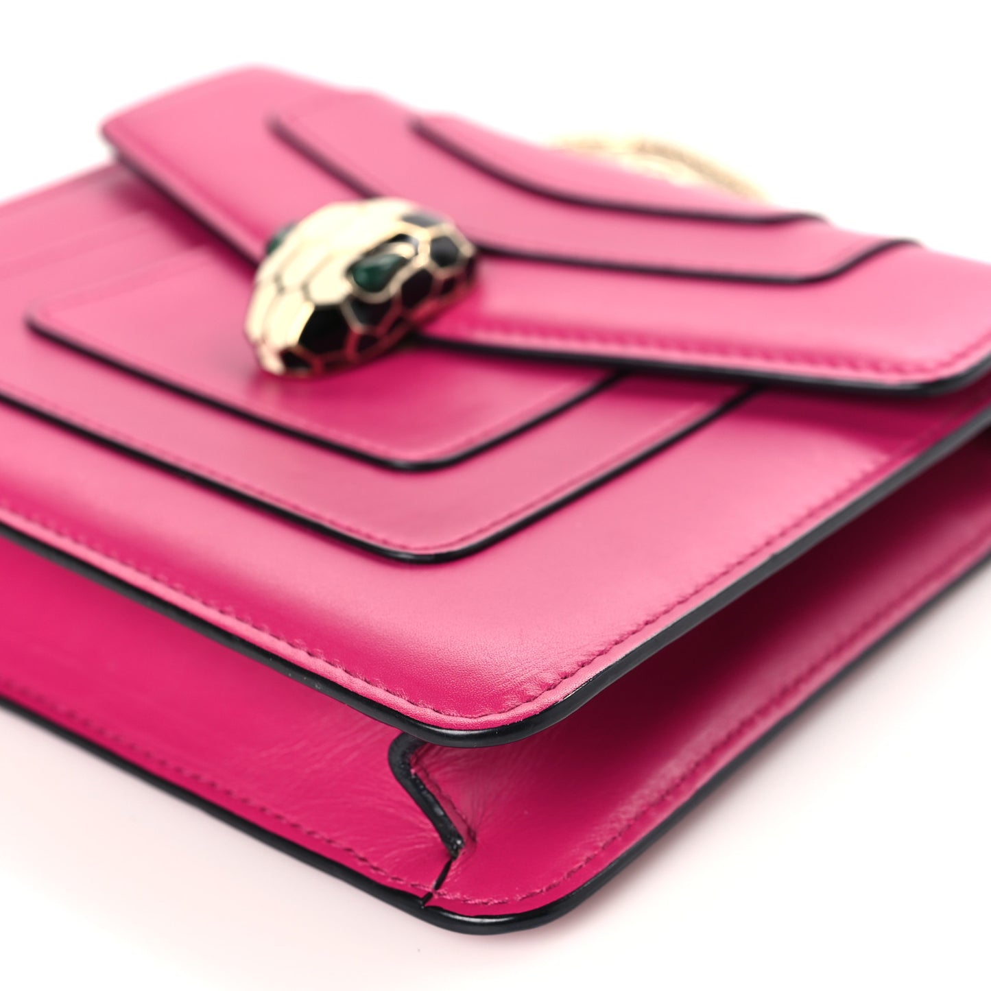 Calfskin Small Serpenti Forever Snake Strap Crossbody Bag Pink