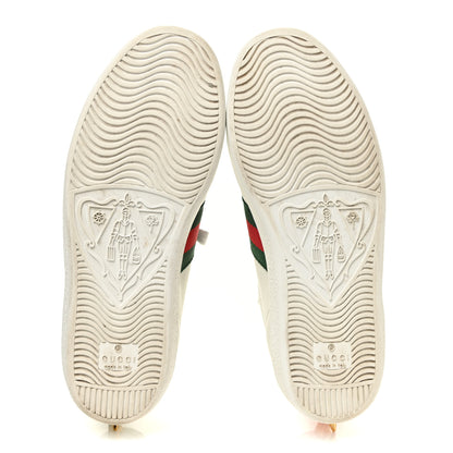 Gucci Calfskin Web Pearl Studded Womens Ace Sneakers 35 White 6 of 16