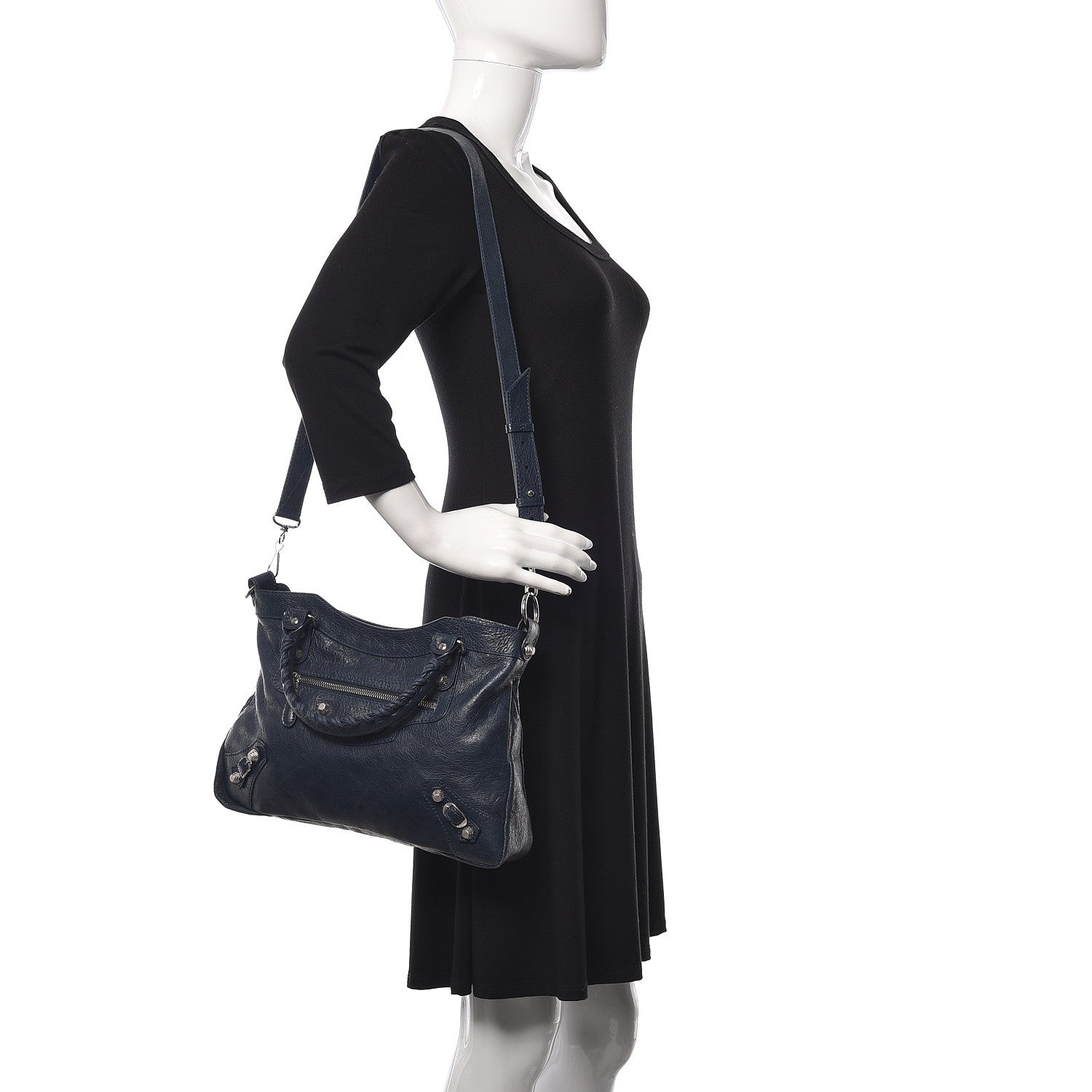 Balenciaga Agneau Giant 12 Silver Hardware Town Bleu Obscur 3 of 12