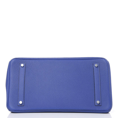 Hermes Togo Bi Color Horseshoe Birkin 35 Bleu Electrique Vert Vertigo 5 of 12