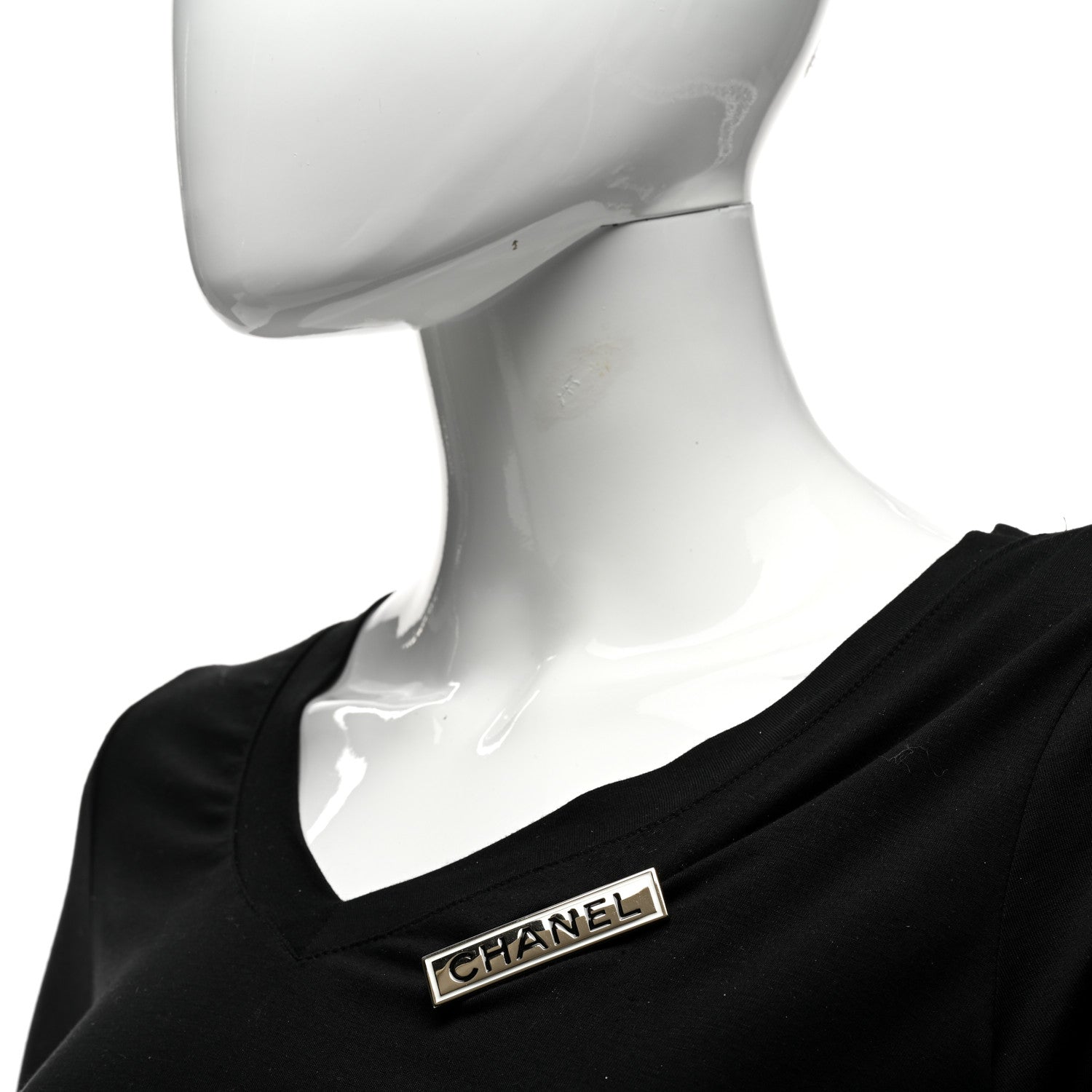 Chanel Metal Enamel Logo Brooch Gold 2 of 4