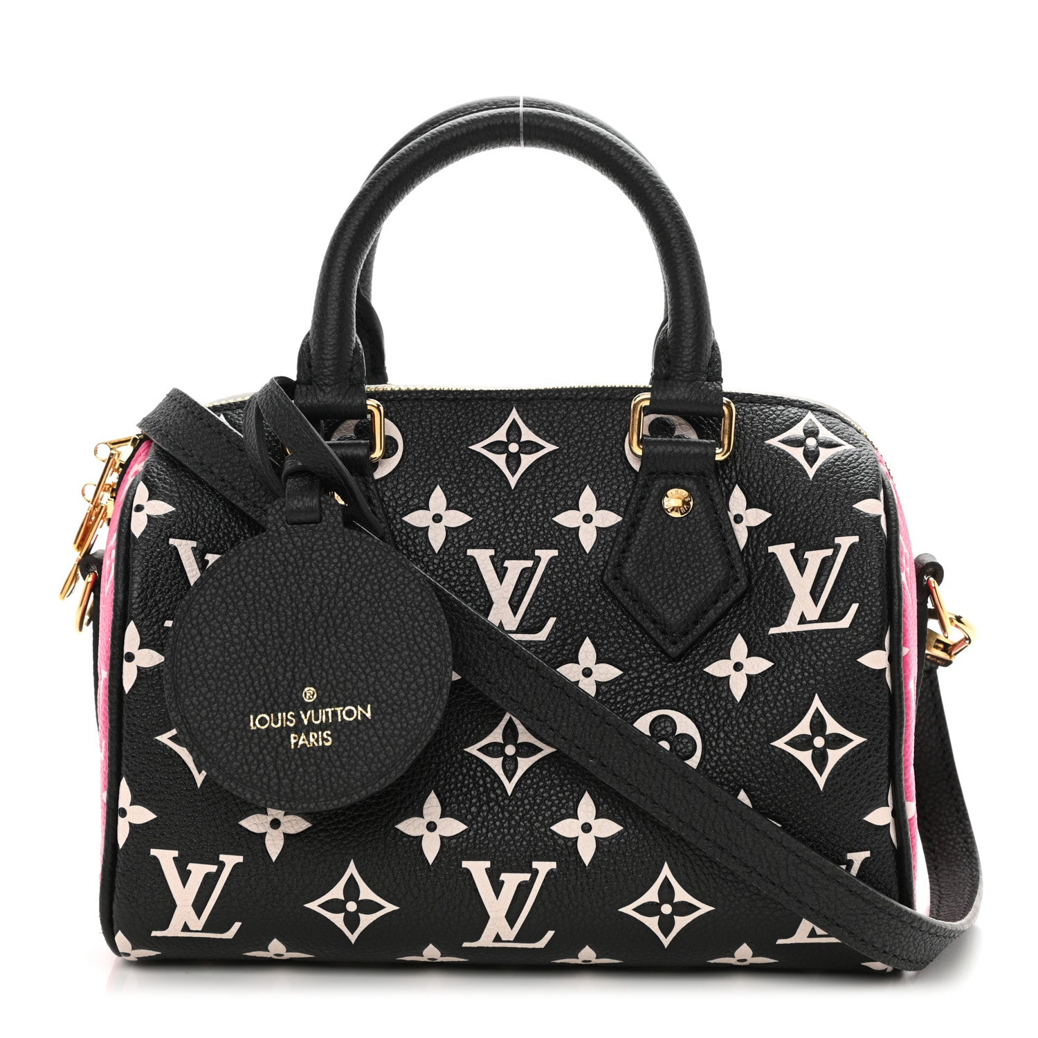 Louis Vuitton Empreinte Monogram Spring in the City Speedy Bandouliere 20 Black White Pink 1 of 8
