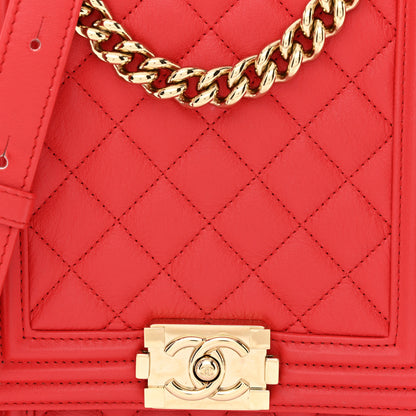 Chanel Caviar Quilted North South Boy Flap Red 8 of 12