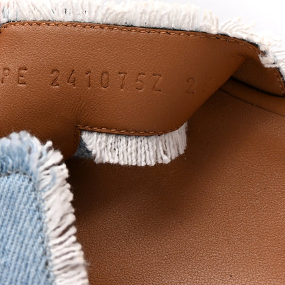 Hermes Denim Fringe Santorini Sandals 39 Bleu Clair Naturel 7 of 7