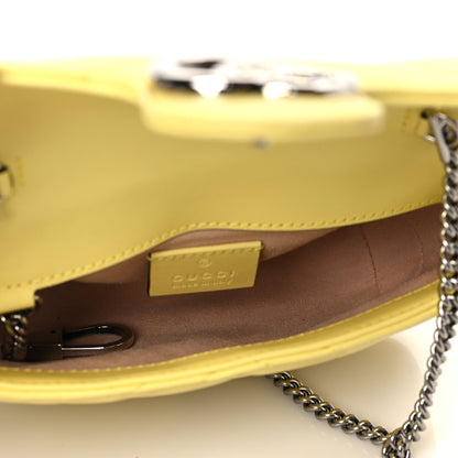 Gucci Calfskin Matelasse Super Mini GG Marmont Shoulder Bag Banana 5 of 9
