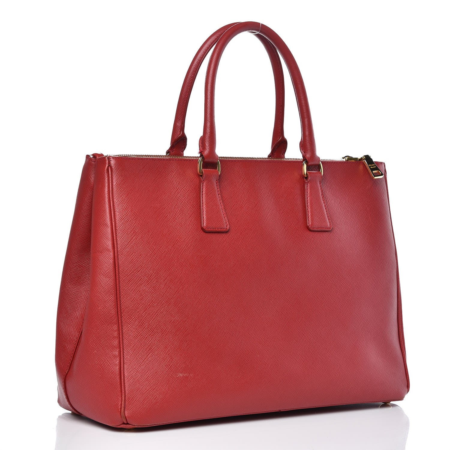 Prada Saffiano Large Galleria Double Zip Tote Fuoco 3 of 21