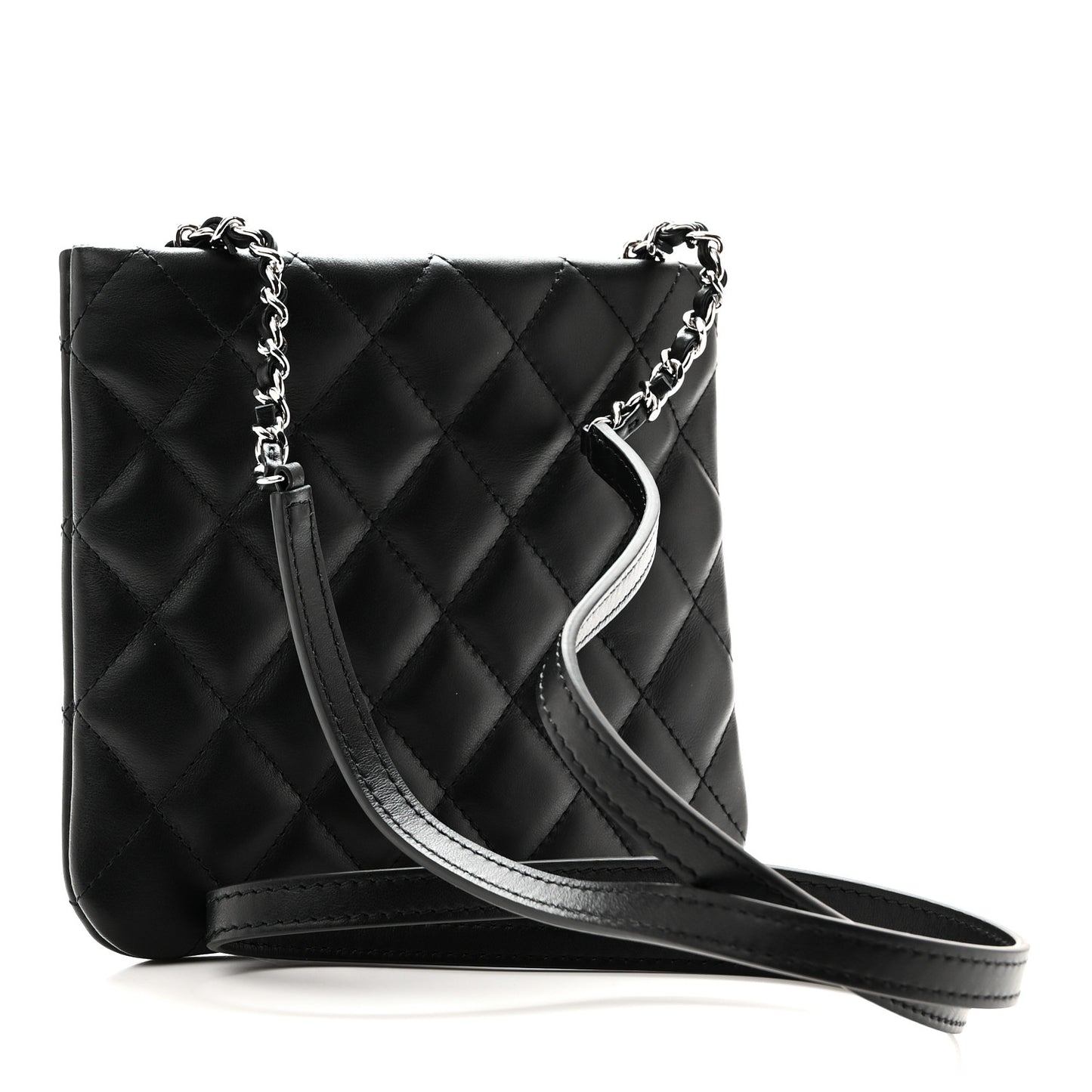 Lambskin Quilted Uniform Crossbody Bag Black