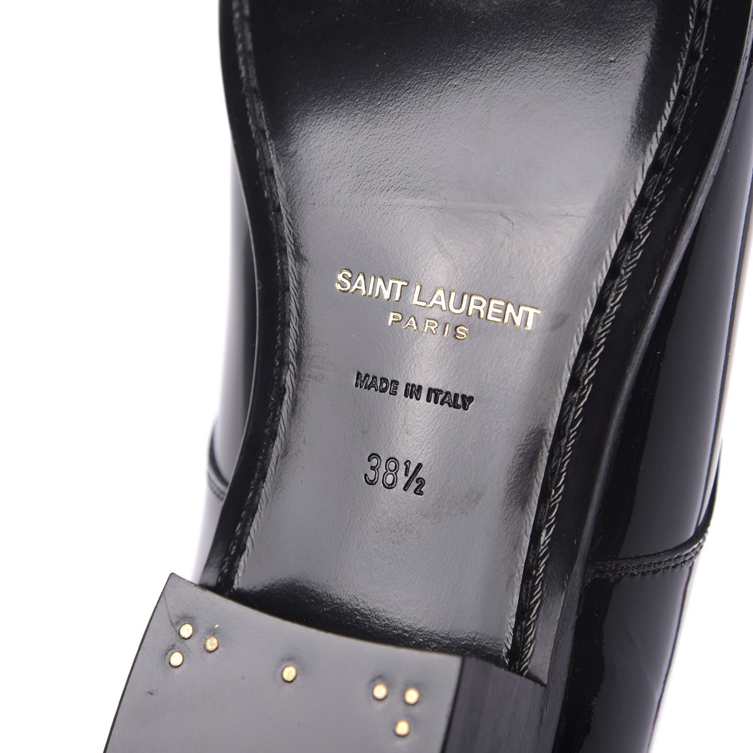 Saint Laurent Patent Calfskin Jonas Derby 38.5 Black 10 of 11