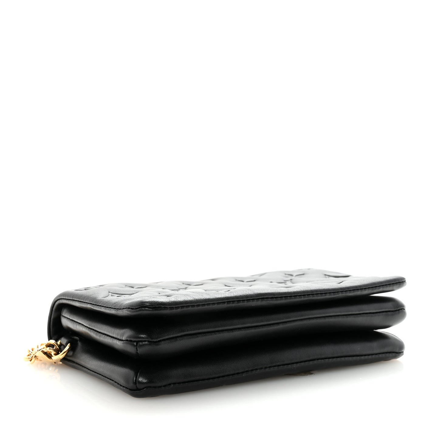 Lambskin Embossed Monogram Pochette Coussin Black