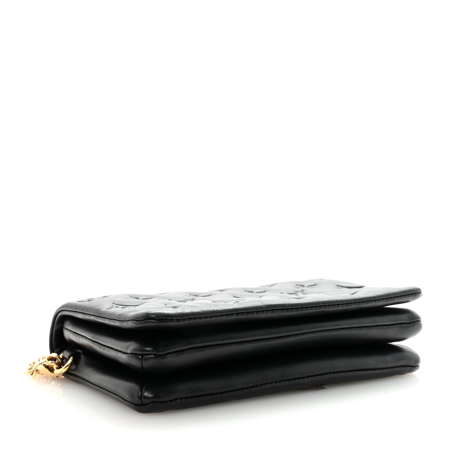 Louis Vuitton Lambskin Embossed Monogram Pochette Coussin Black 4 of 9