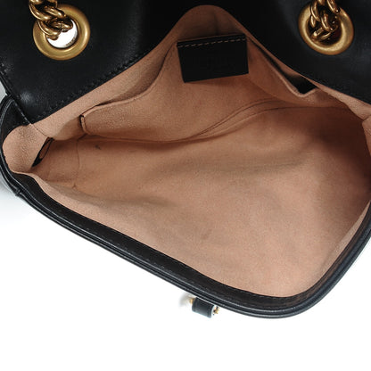 Gucci Calfskin Matelasse Mini GG Marmont Shoulder Bag Black 5 of 7