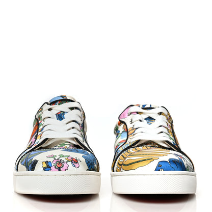 Christian Louboutin Calfskin Vieira Print Womens Orlato Flat Sneakers 40 White Multicolor 2 of 8