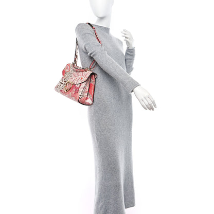 Salvatore Ferragamo Calfskin Plant Print Margot Top Handle Satchel New White 2 of 8