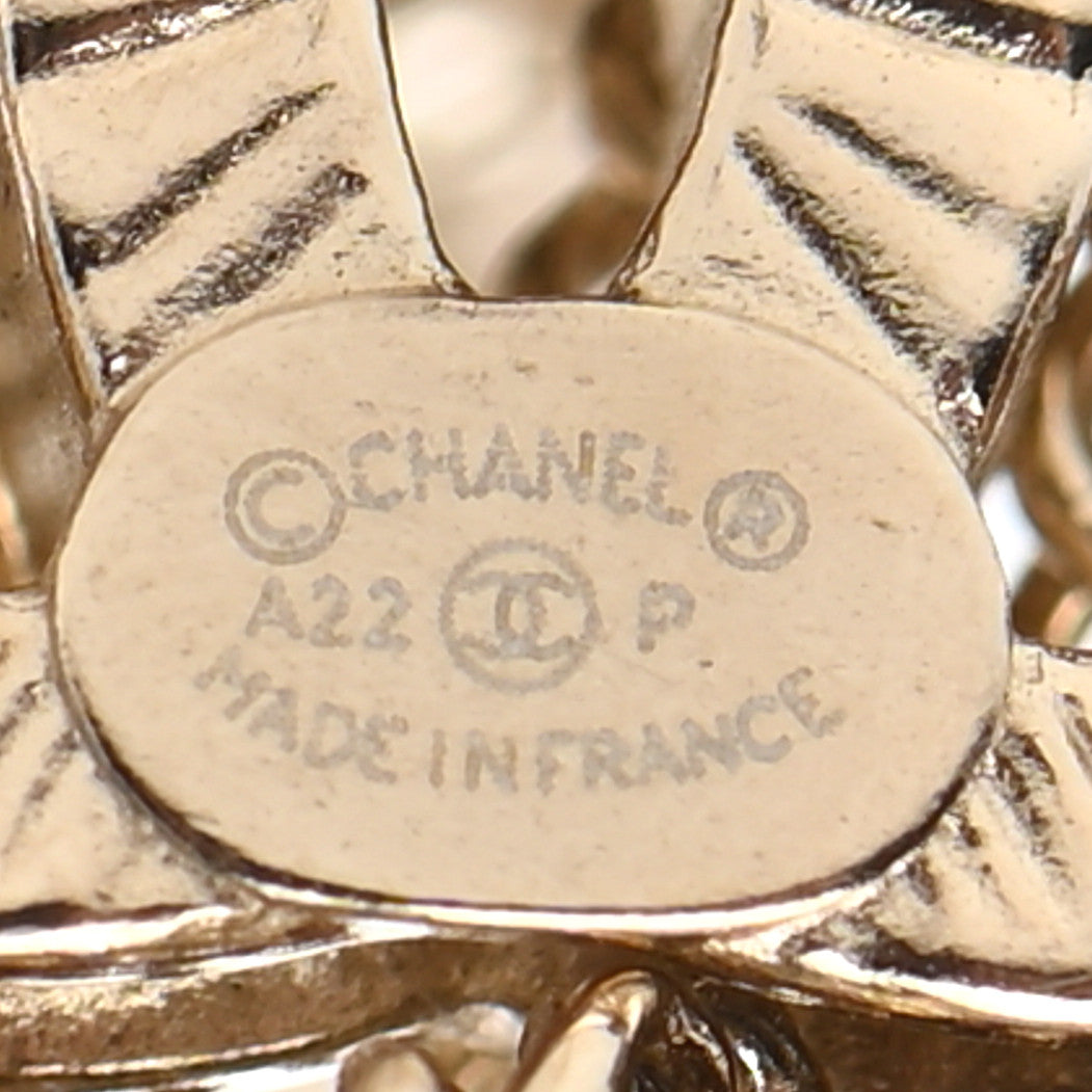 Chanel Metal CC Multi Strand Chain Drop Earrings Gold 4 of 4