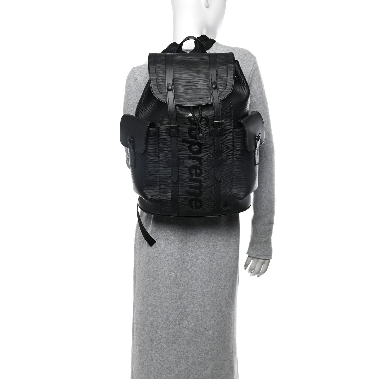 Louis Vuitton X SUPREME Epi Christopher Backpack PM Black 2 of 14