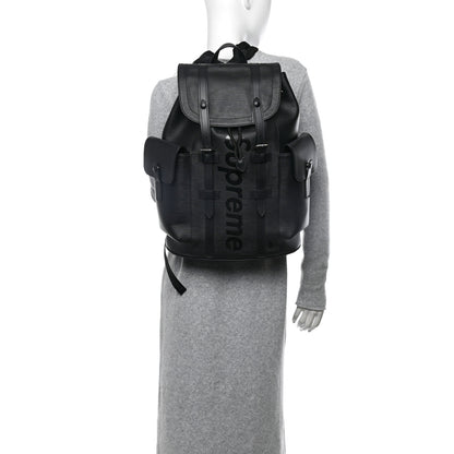 Louis Vuitton X SUPREME Epi Christopher Backpack PM Black 2 of 14