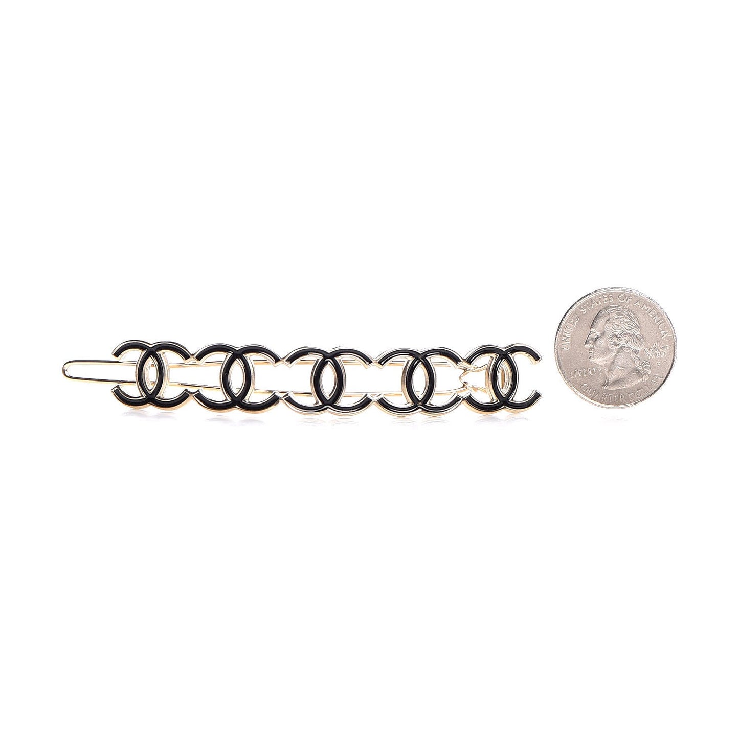 Metal CC Hair Clip Barrette Gold