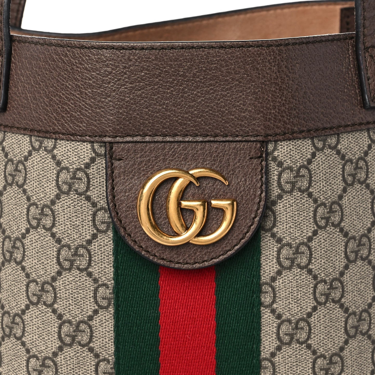 GG Supreme Monogram Web Large Ophidia Tote Brown