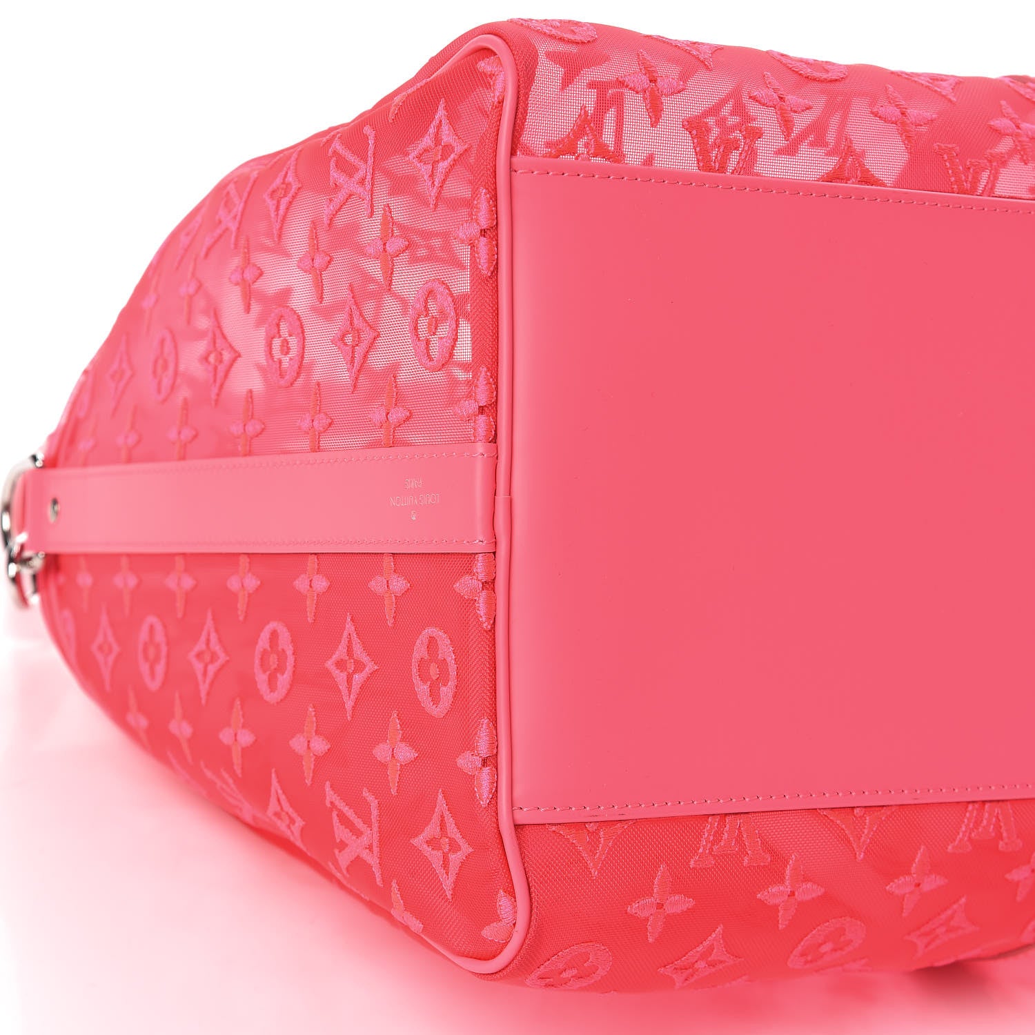 Louis Vuitton Monogram Fluo See Through Keepall Bandouliere 50 Rose 8 of 13