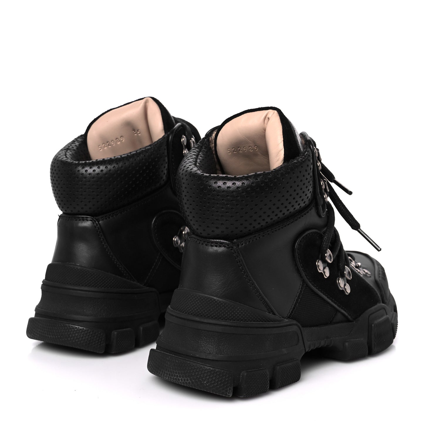 X SEGA Calfskin Suede Technical Canvas Womens Flashtrek High-Top Sneakers 35 Black