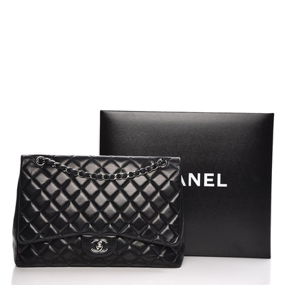 Chanel Lambskin Quilted Maxi Single Flap Black 8 of 16
