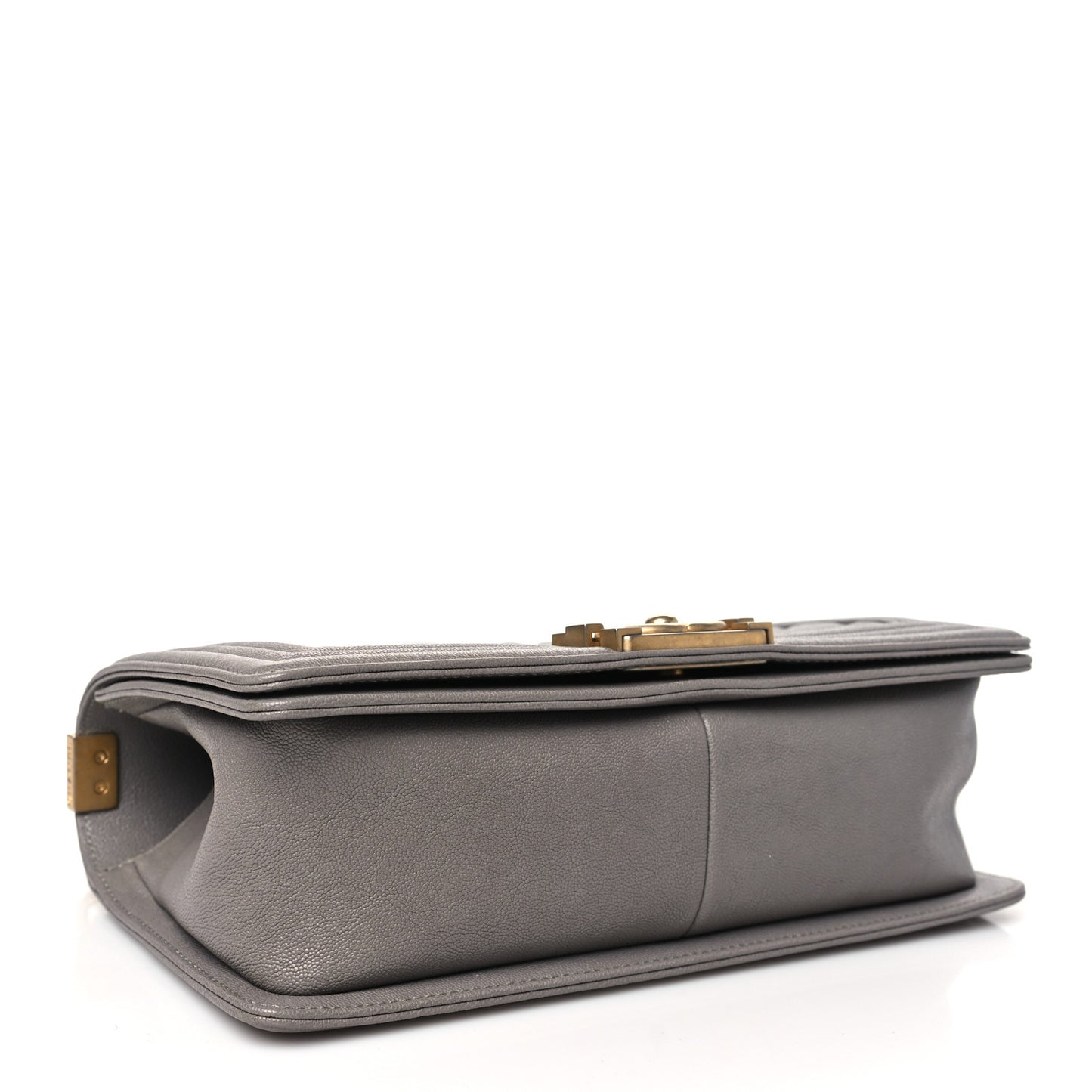 Caviar Quilted Medium Boy Flap Grey