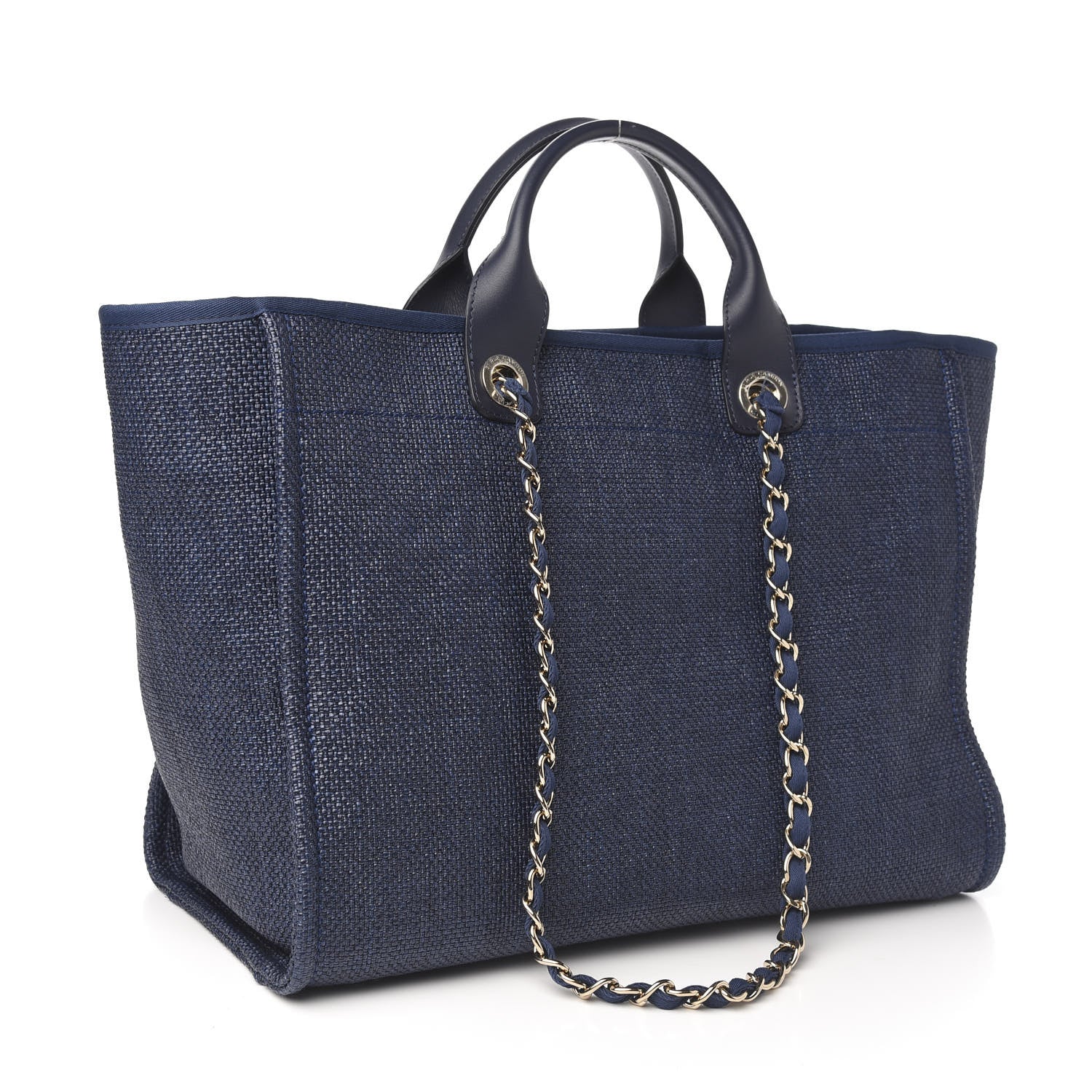 Chanel Denim Medium Deauville Tote Dark Blue 2 of 9