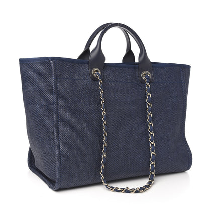 Chanel Denim Medium Deauville Tote Dark Blue 2 of 9