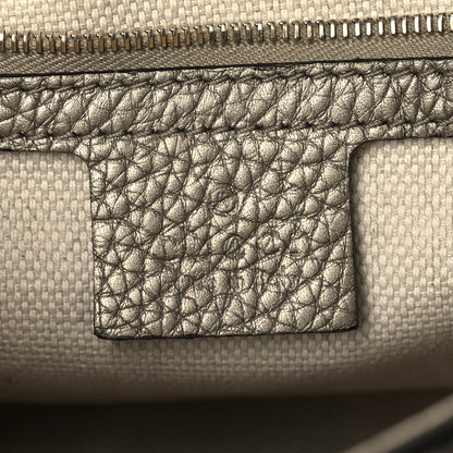 Gucci Metallic Pebbled Calfskin Medium Soho Flap Crossbody Golden Beige 6 of 7