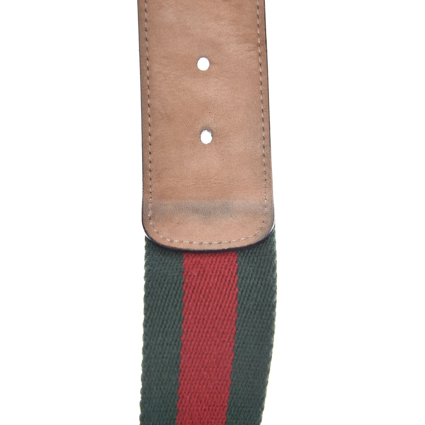 Nylon Calfskin Double G Web 40mm Belt 90 36 Green Red Cuir