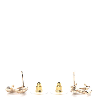 Chanel Crystal Pearl CC Earrings Gold 3 of 4