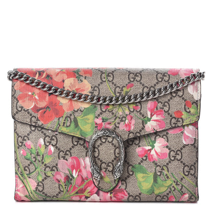 Gucci GG Supreme Monogram Blooms Mini Dionysus Chain Wallet Beige Multicolor Dry Rose 1 of 8