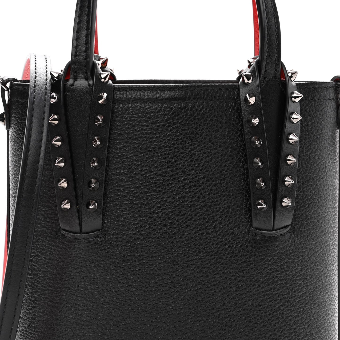 Calfskin Spikes Mini North South Cabata Tote Black
