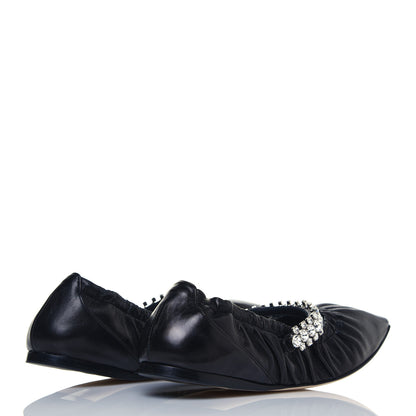 Jimmy Choo Lambskin Crystal Gai Flats 39 Black 8 of 16
