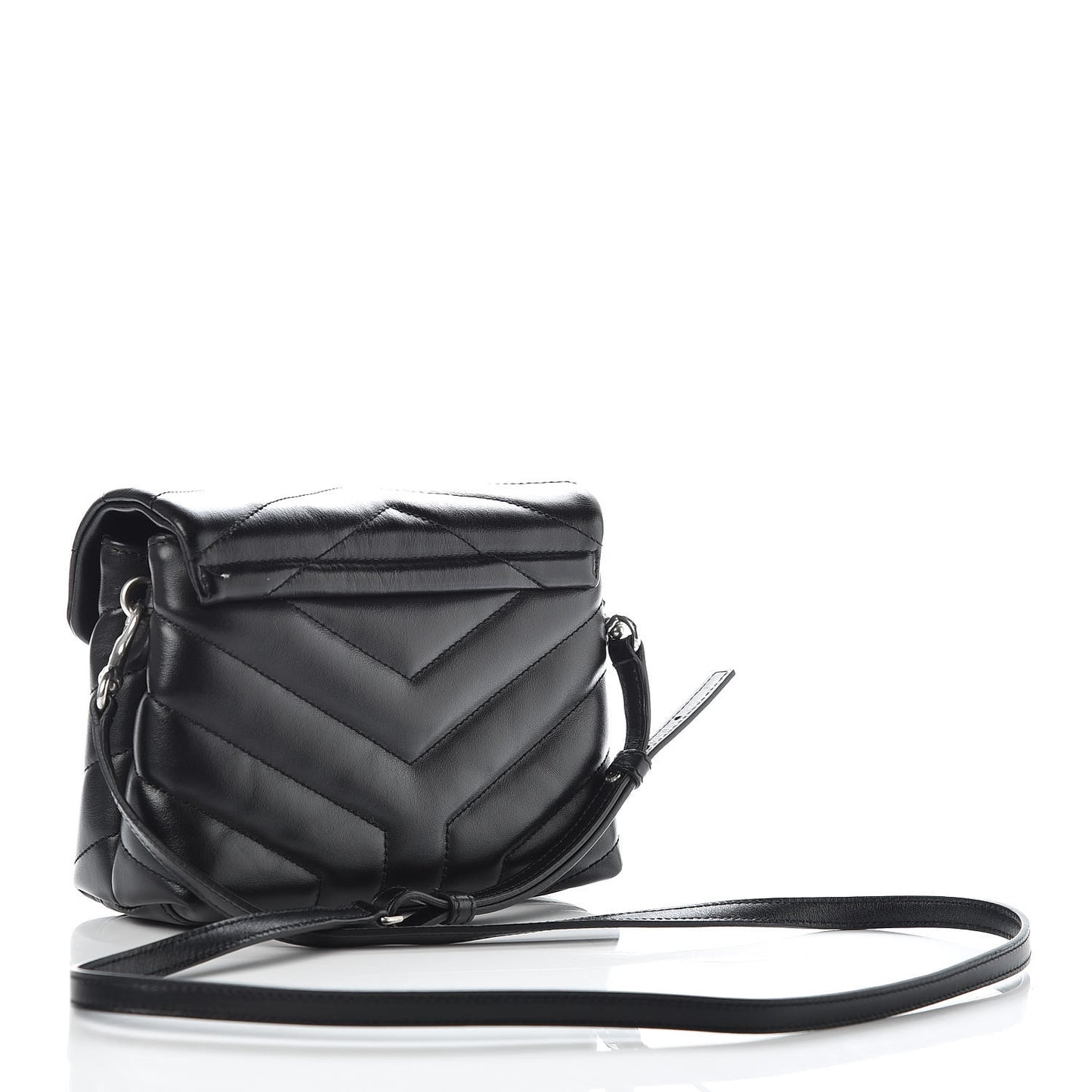 Calfskin Y Quilted Monogram Toy Loulou Crossbody Bag Black