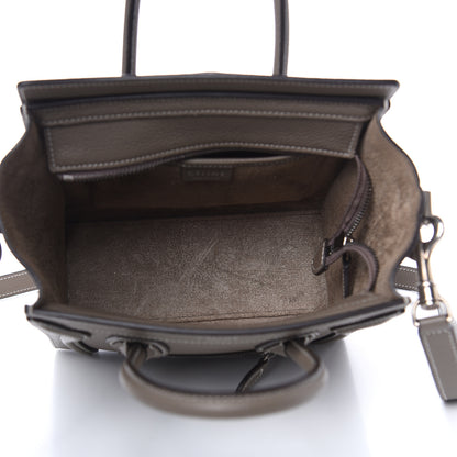 Celine Drummed Calfskin Nano Luggage Souris 5 of 11