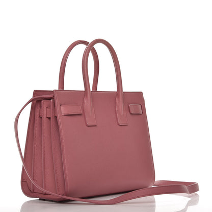 Saint Laurent Grained Calfskin Baby Sac De Jour Dark Rose 4 of 12
