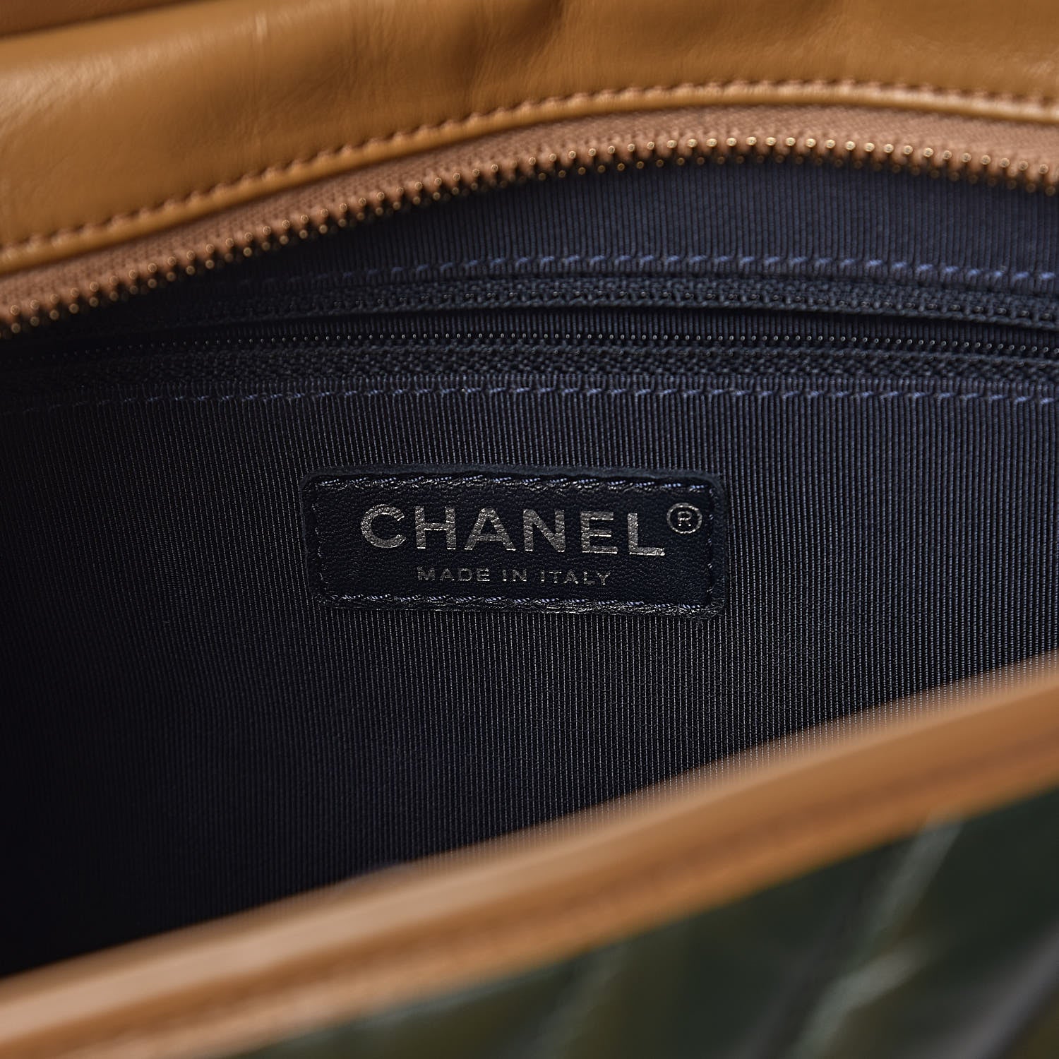 Chanel Aged Calfskin Chevron Quilted Medium Gabrielle Hobo Green Black 6 of 10