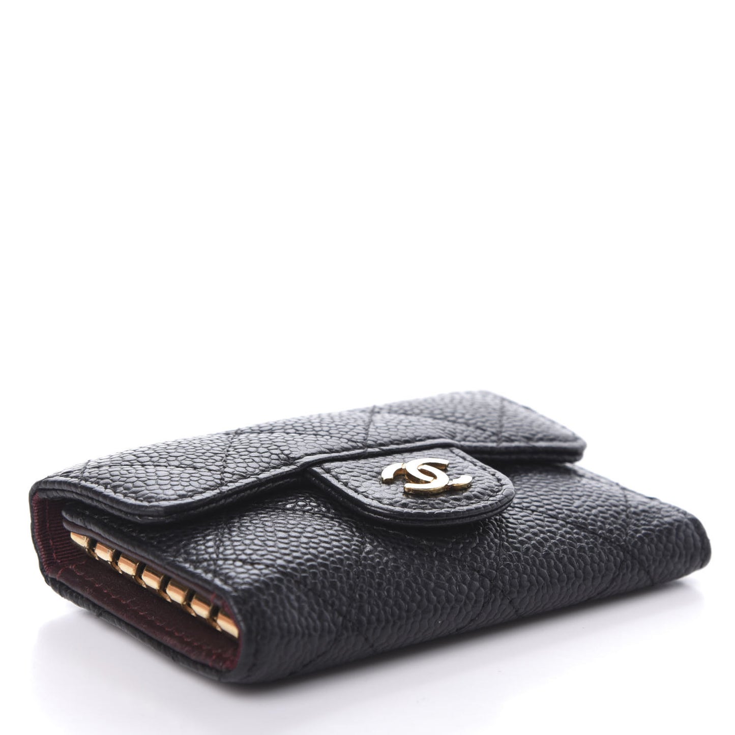 Caviar Quilted 6 Key Holder Black