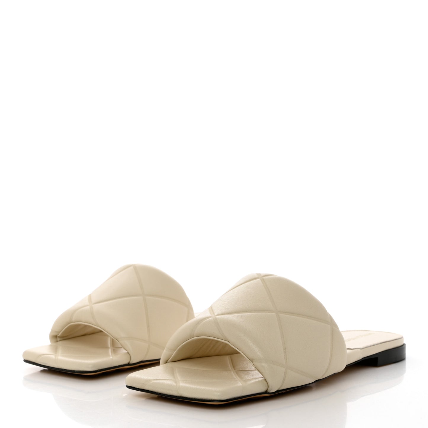 Nappa Quilted Rubber Lido Flat Sandals 40 Wax