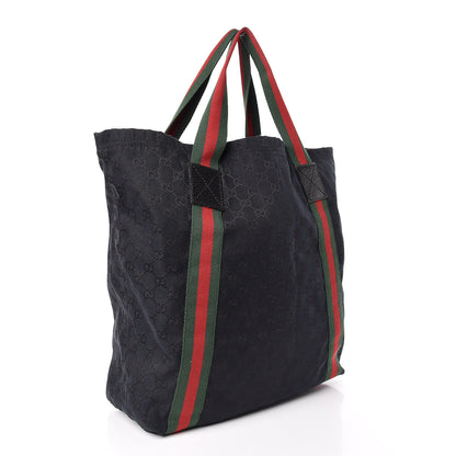 Gucci GG Monogram Medium Web Handle Vertical Tote Black 3 of 10